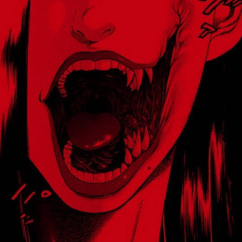 Monster's Mouth Edgy Anime Pfp, red pfp HD phone wallpaper | Pxfuel