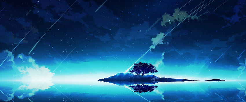 Anime Scenery Night Sky Clouds Horizon, anime calm HD wallpaper