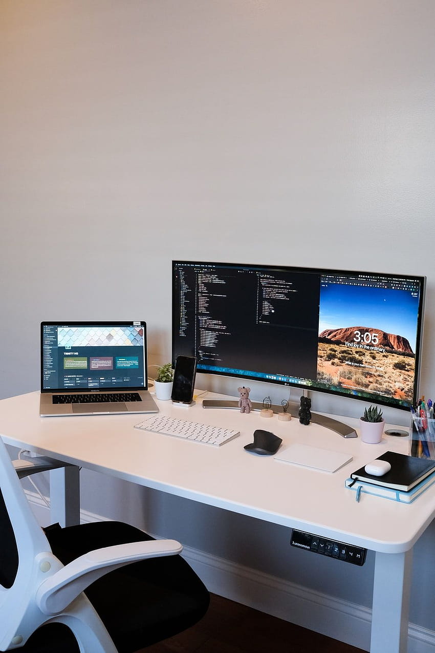 50 Desk Setup, computer table HD phone wallpaper