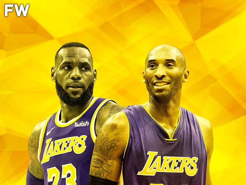 Download Los Angeles Lakers legends - Lebron James and Kobe Bryant Wallpaper