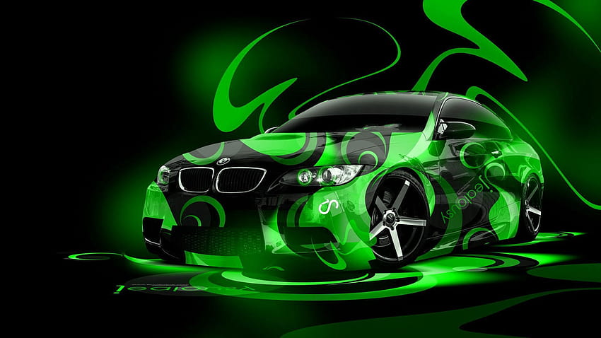 Neon Green Car, lime green sports car HD wallpaper