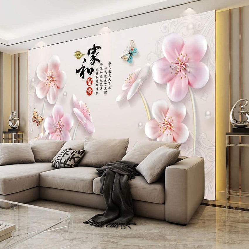 Mural 3D Atmospheric 3D New Chinese Home and Rich Flower Tv Backgrounds 5D  Stereo 8D European Stereo Mural HD phone wallpaper | Pxfuel
