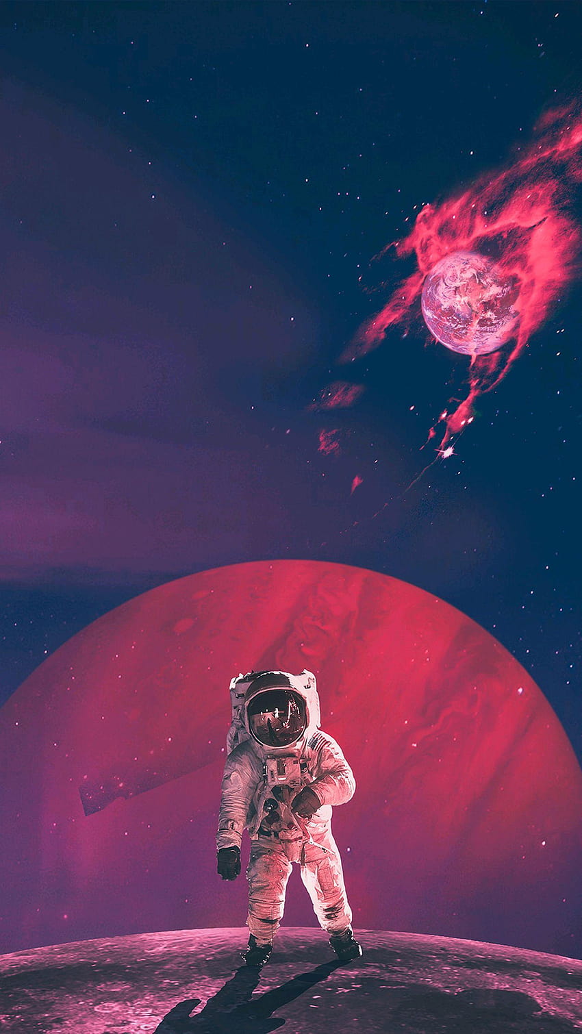burning astronaut wallpaper