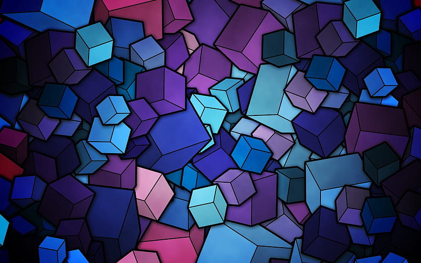 1113217 digital art, window, purple, symmetry, blue, cube, glass, pattern, texture, circle, stained glass, ART, color, shape, design, line, screenshot, computer, colorful glass HD wallpaper