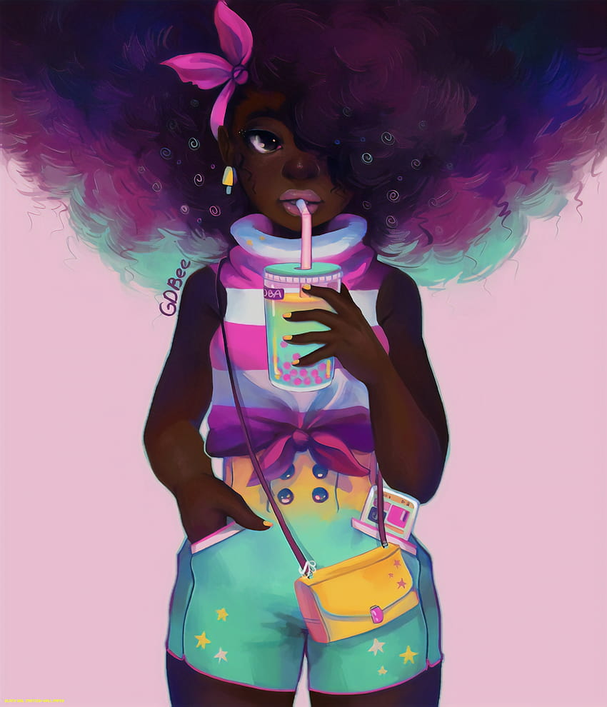Afro Girl – Top Afro Girl Backgrounds .., black girl cartoon HD phone wallpaper