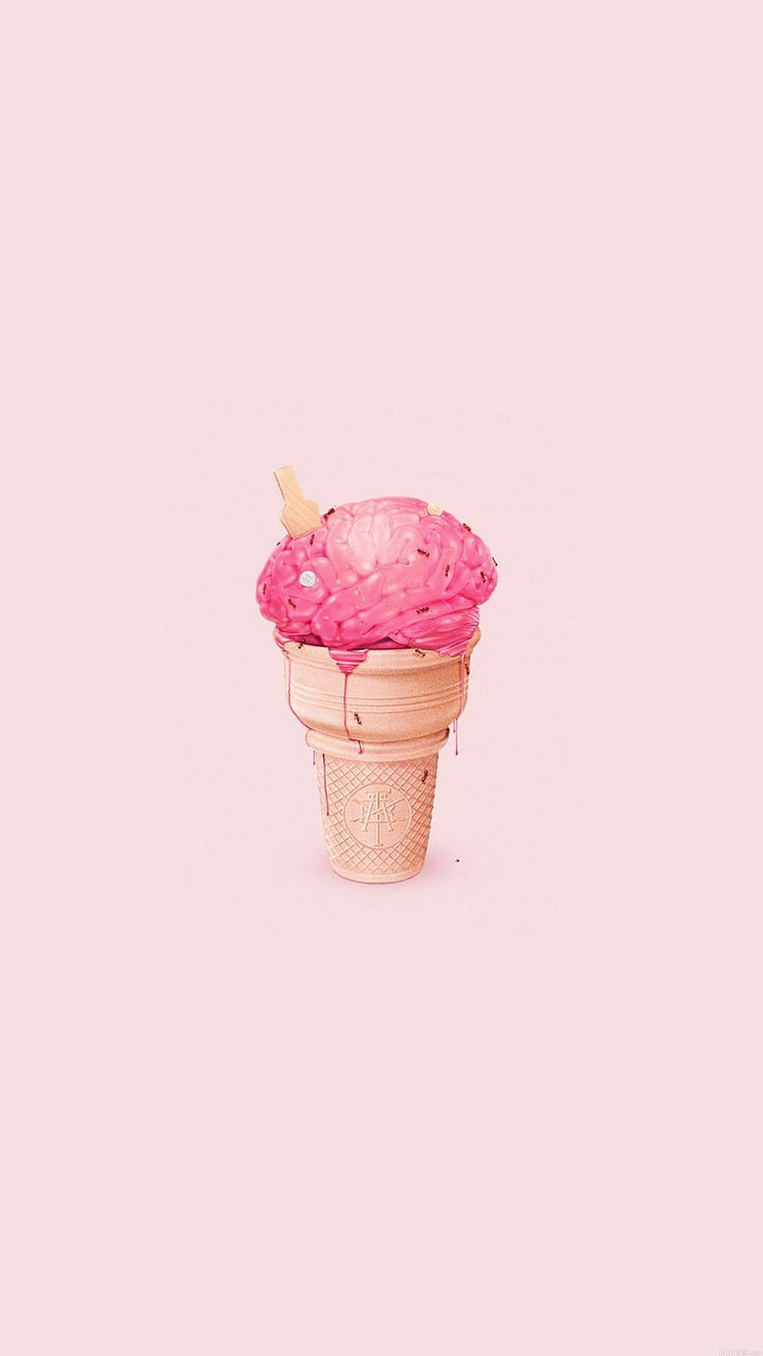 Brain Icecream Illust Art Cute Pink HD phone wallpaper