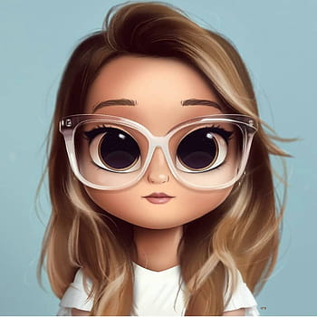 Cute spectacles cartoon girl HD wallpapers | Pxfuel