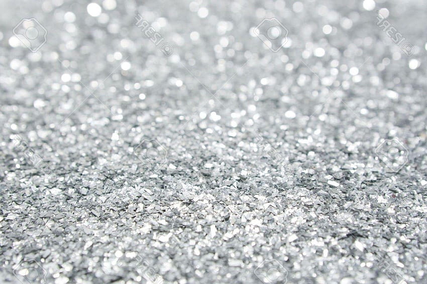 Silver Glitter Close Up Stock Backgrounds, silver sparkles background HD wallpaper