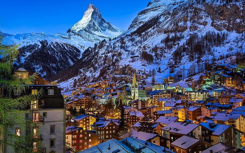 Switzerland Winter HD wallpaper