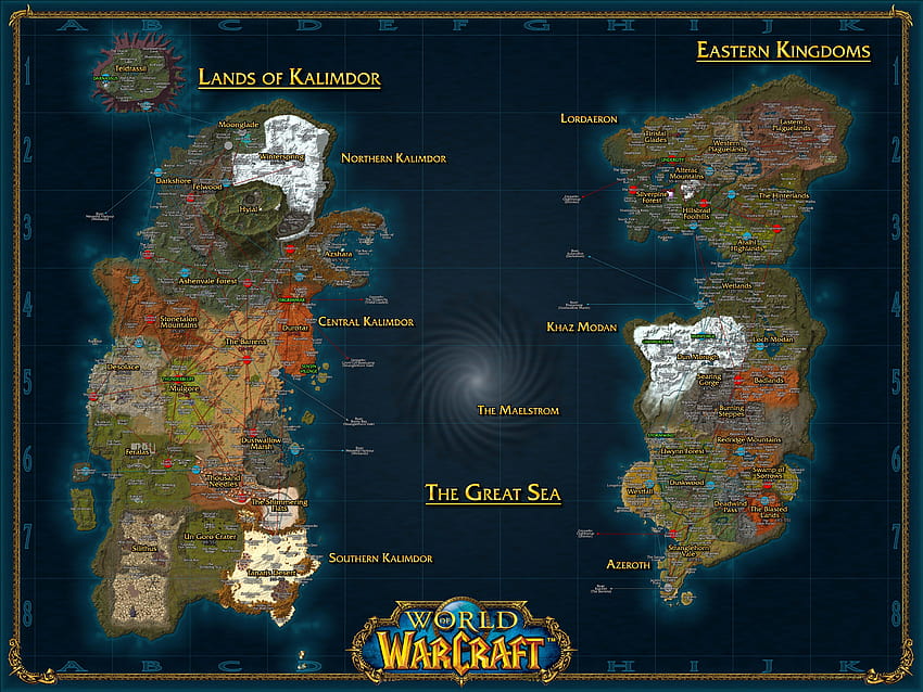 map of the Azeroth pre, wow classic dungeon HD wallpaper