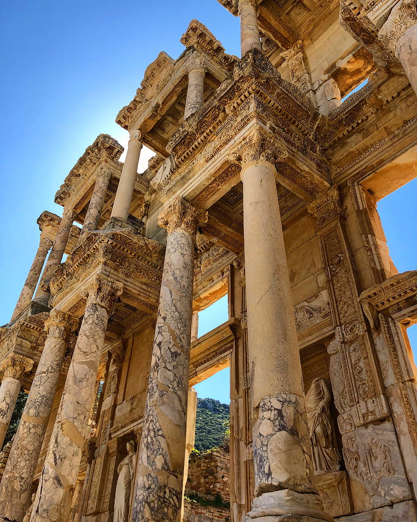 A Ich nahm von der Celsus-Bibliothek in Efes, Ephesus HD-Handy-Hintergrundbild