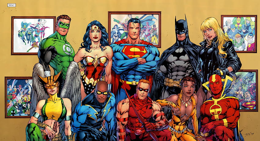 584123 1680x1050 DC Comics Justice League Batman The Flash Wonder Woman Green Arrow Green Lantern Aquaman Black Canary Red Tornado JPG 414 kB Wallpaper HD