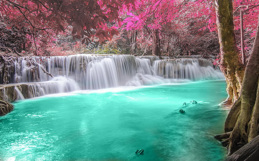 : The Huai Mae Khamin Waterfall Is One Of The Most HD wallpaper