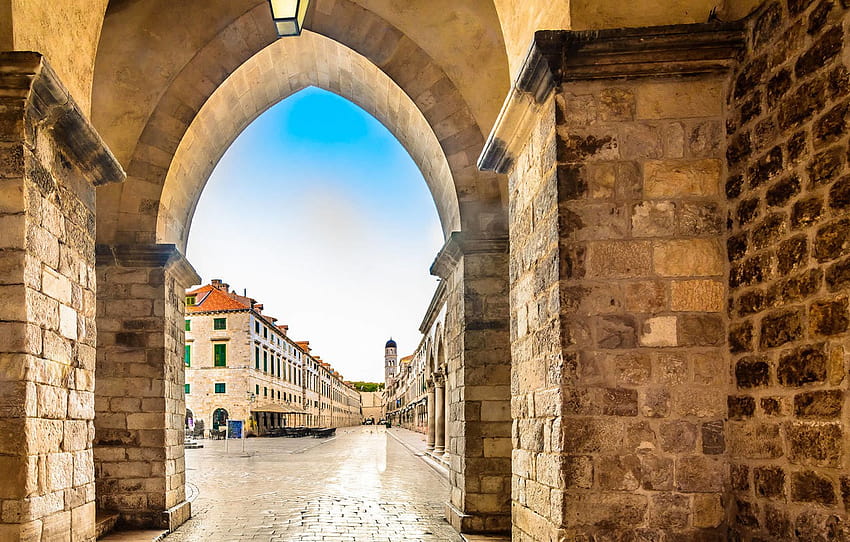 jalan, gedung, Kroasia, Dubrovnik , bagian город Wallpaper HD