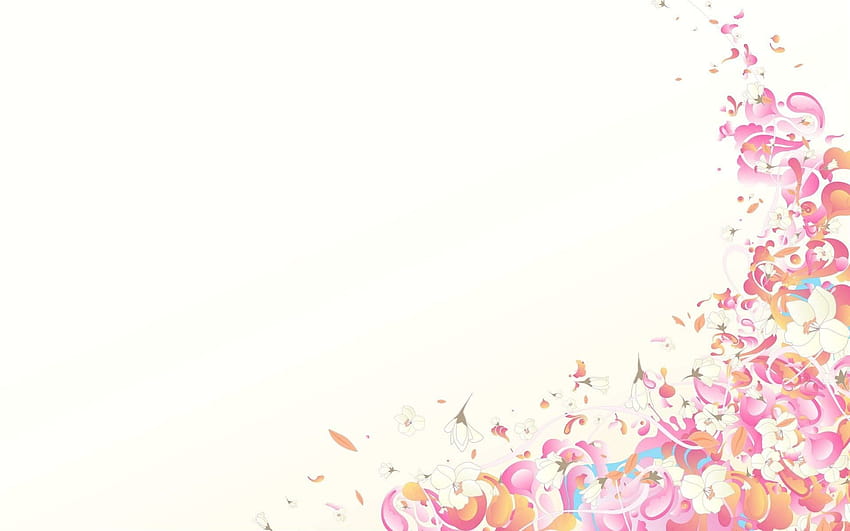 pastel minimalist floral HD wallpaper