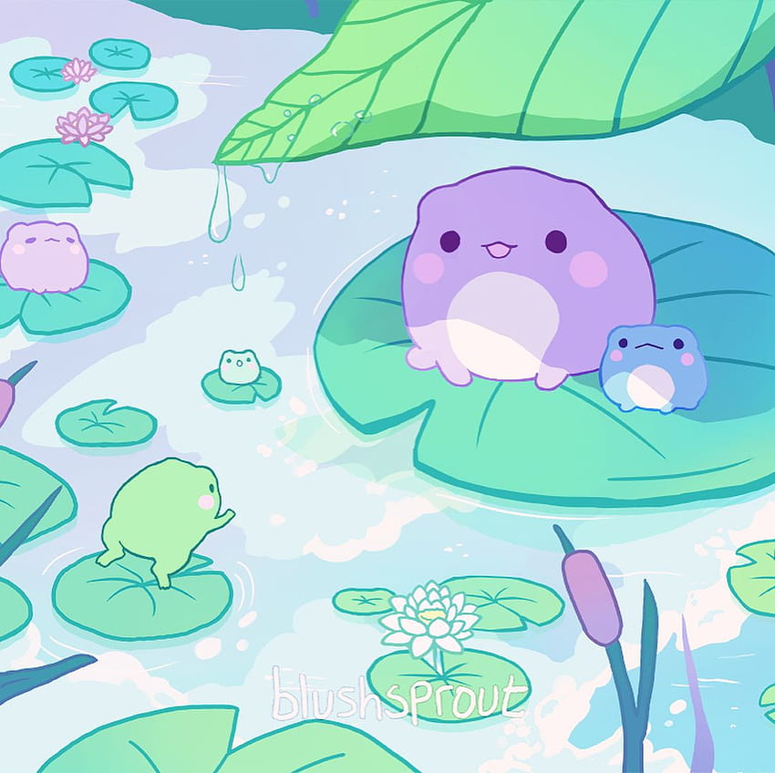 Jess ♡ blushsprout в Instagram: „Frog Pond!, сладка рисунка на жаба HD тапет