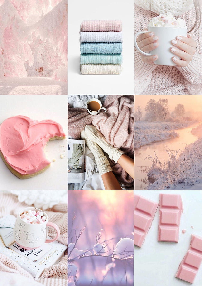 Winter pastel aesthetic inspiration mood board valentine's, valentines day aesthetic HD phone wallpaper
