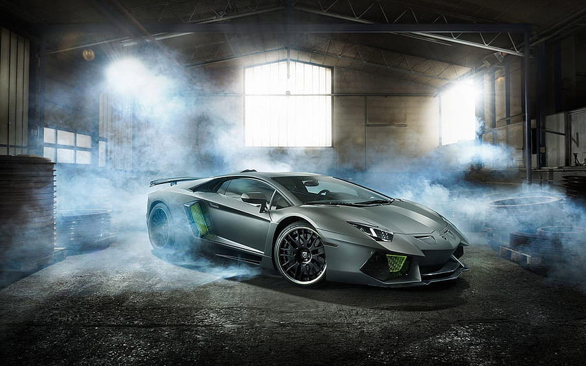 Lamborghini Aventador Grey e Smoke, fondo lamborghini Sfondo HD
