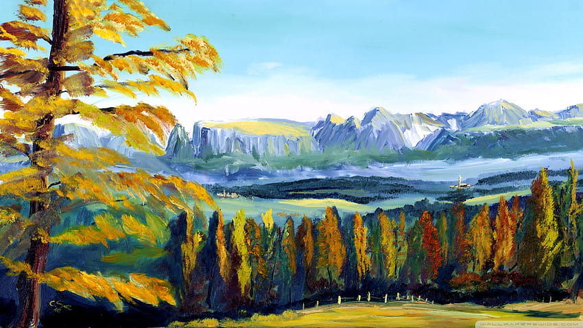 Rosengarten Dolomites Italy Oil Painting Ultra Backgrounds for U TV ...