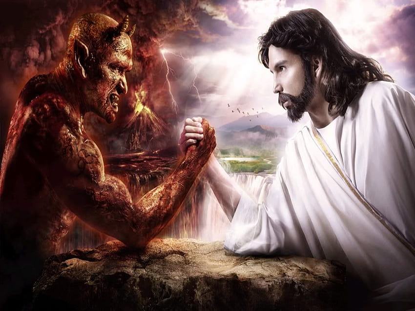 Dios contra el diablo fondo de pantalla
