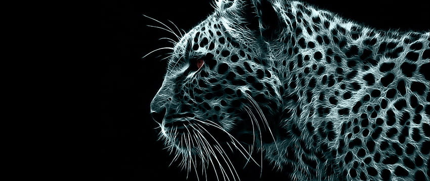 Neon Jaguar, neon leopard papel de parede HD