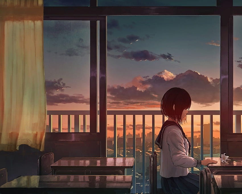 Sunset Anime Classroom, cool ps4 anime classroom association HD ...