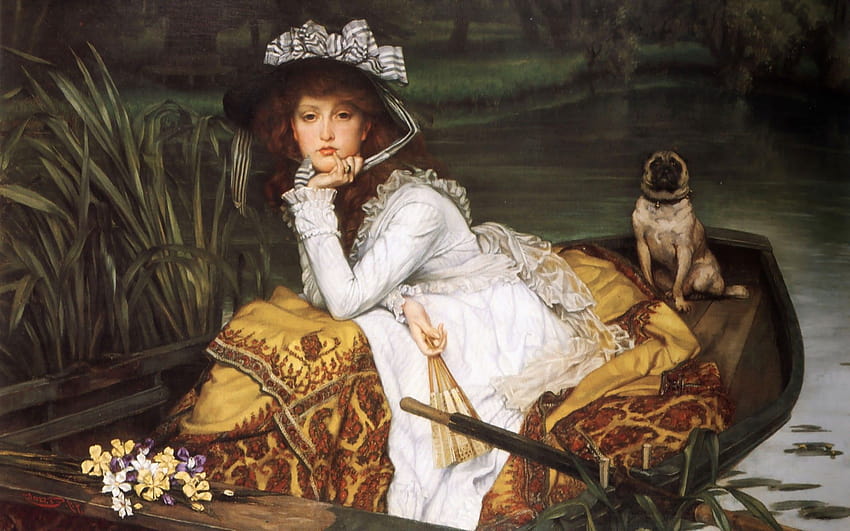 artwork lukisan wanita anjing perahu james tissot seni klasik / and Mobile Backgrounds, lukisan klasik wanita Wallpaper HD