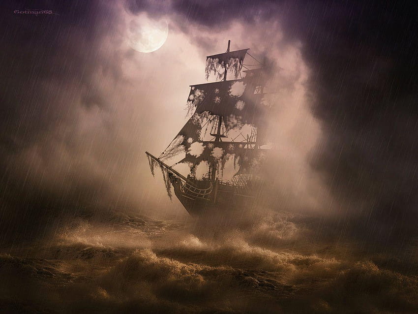 The Black Pearl autorstwa gotmana68, statek z czarną perłą Tapeta HD