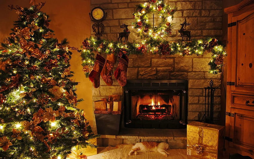 Christmas Cottage, christmas rustic HD wallpaper