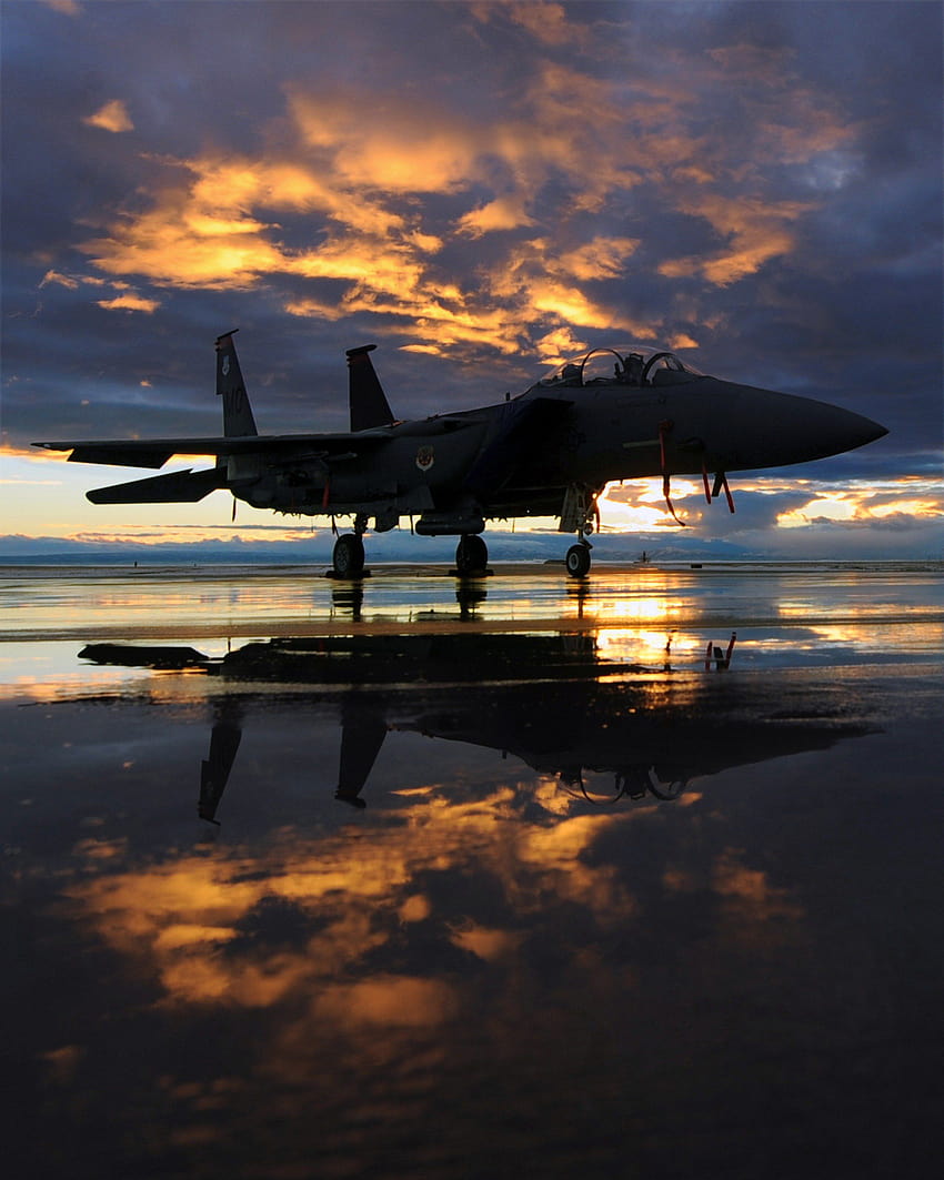 ID: 295340 / aircraft jet fighter air force sky clouds sunset, sunset from jet HD phone wallpaper