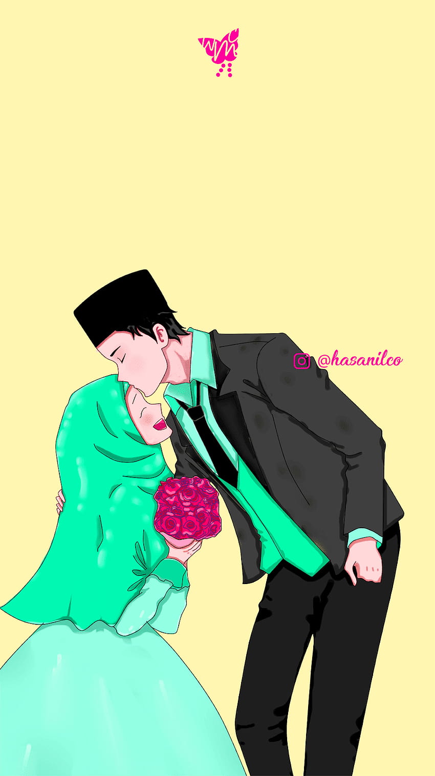 Wedding Animasi Muslim, & backgrounds, muslim couple HD phone ...