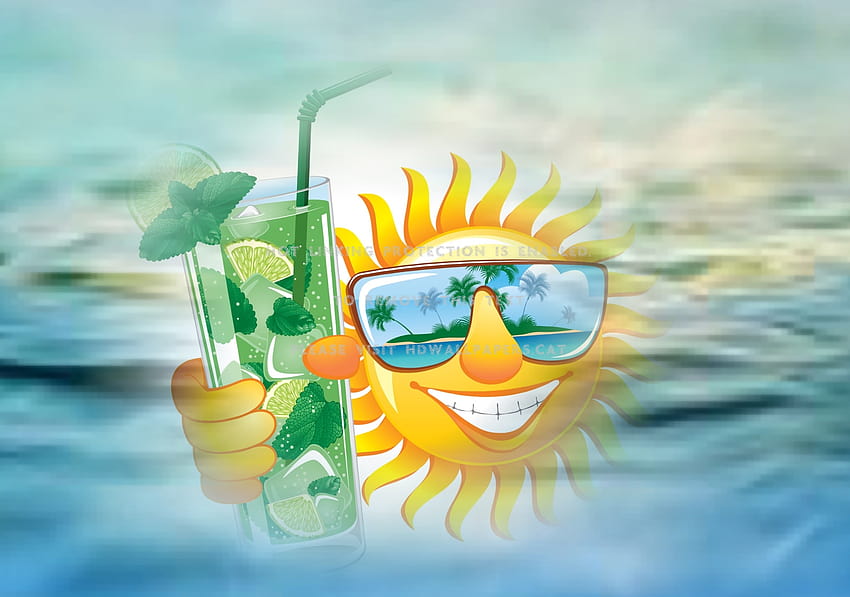 summer mood cool cocktail pretty sun funny HD wallpaper