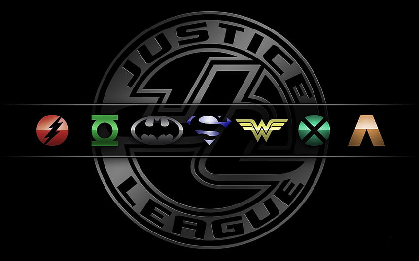 Comics Justice League Wonder Woman Batman Logo Green Lantern Superman DC Comics Flash Cyborg Martian Manhunter, знак на Wonder Woman HD тапет