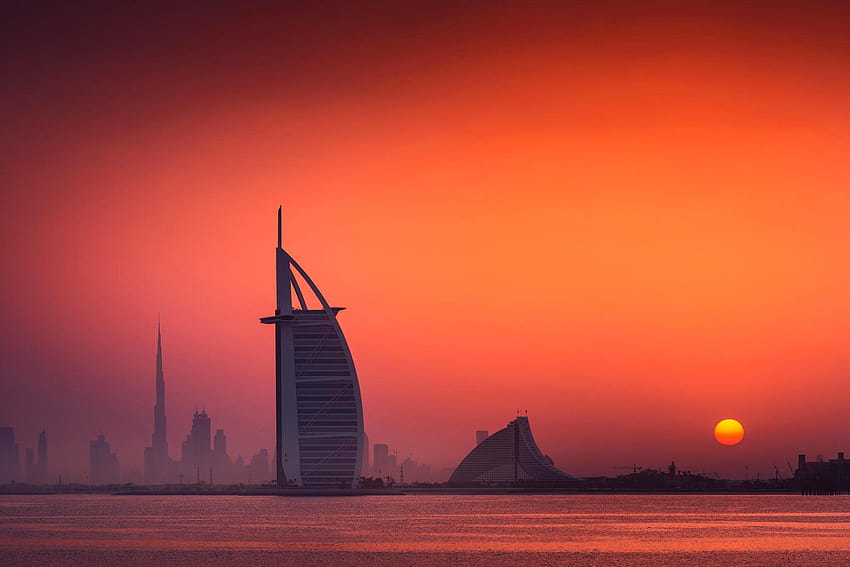 amazing, sea, sunset, Dubai ::, amazing sea sunset HD wallpaper