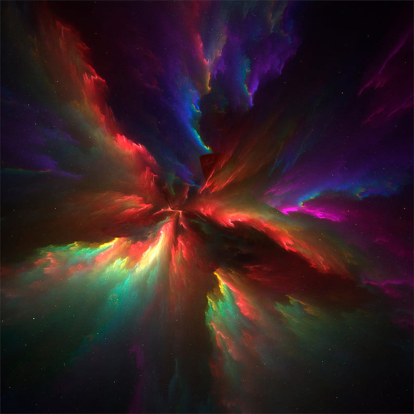 Best digital art iPad Pro, colorful dispersion HD phone wallpaper
