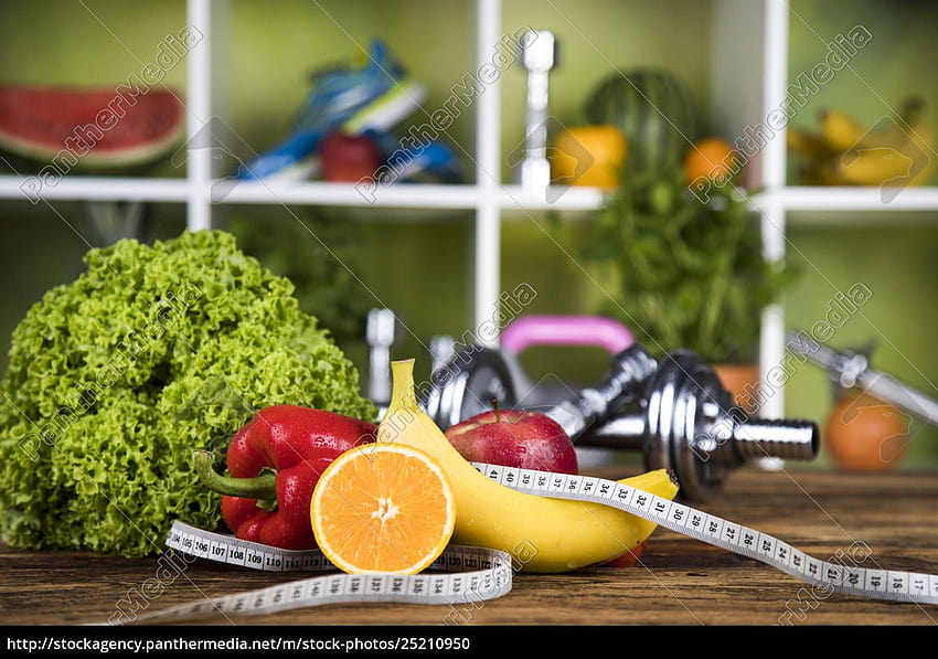 Gesundes Lebensstilkonzept Ernährung und Fitness HD-Hintergrundbild