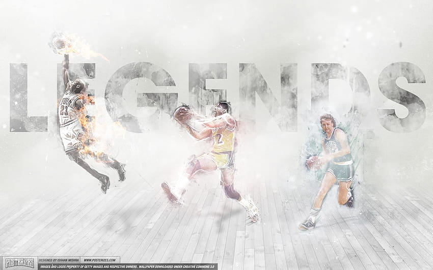 HD wallpaper: Legends Basketball Larry Bird Michael Jordan Magic Johnson HD