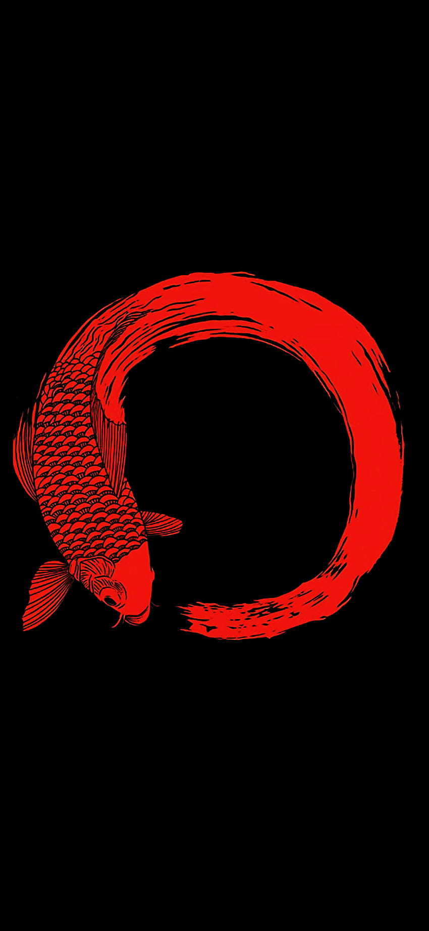 Enso Koi Fish modified by u/LMAO_ZEDONG, fish iphone HD phone wallpaper