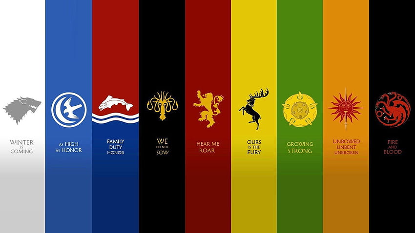 House Tully, House Greyjoy, House Baratheon, House Tyrell, House HD wallpaper