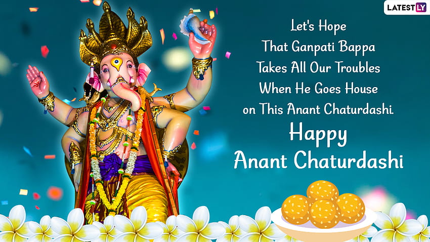 Anant Chaturdashi 2021: Lemas de Ganpati Visarjan para cantar y mensajes para compartir en el día propicio fondo de pantalla