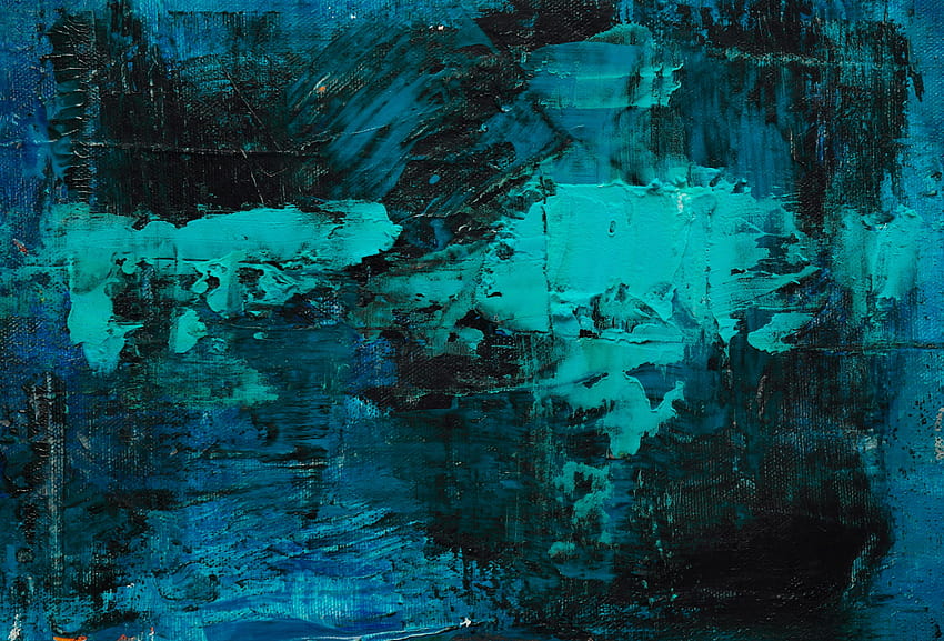 oil paint, canvas, brush strokes, blue, shades, modern, abstract blue shade HD wallpaper