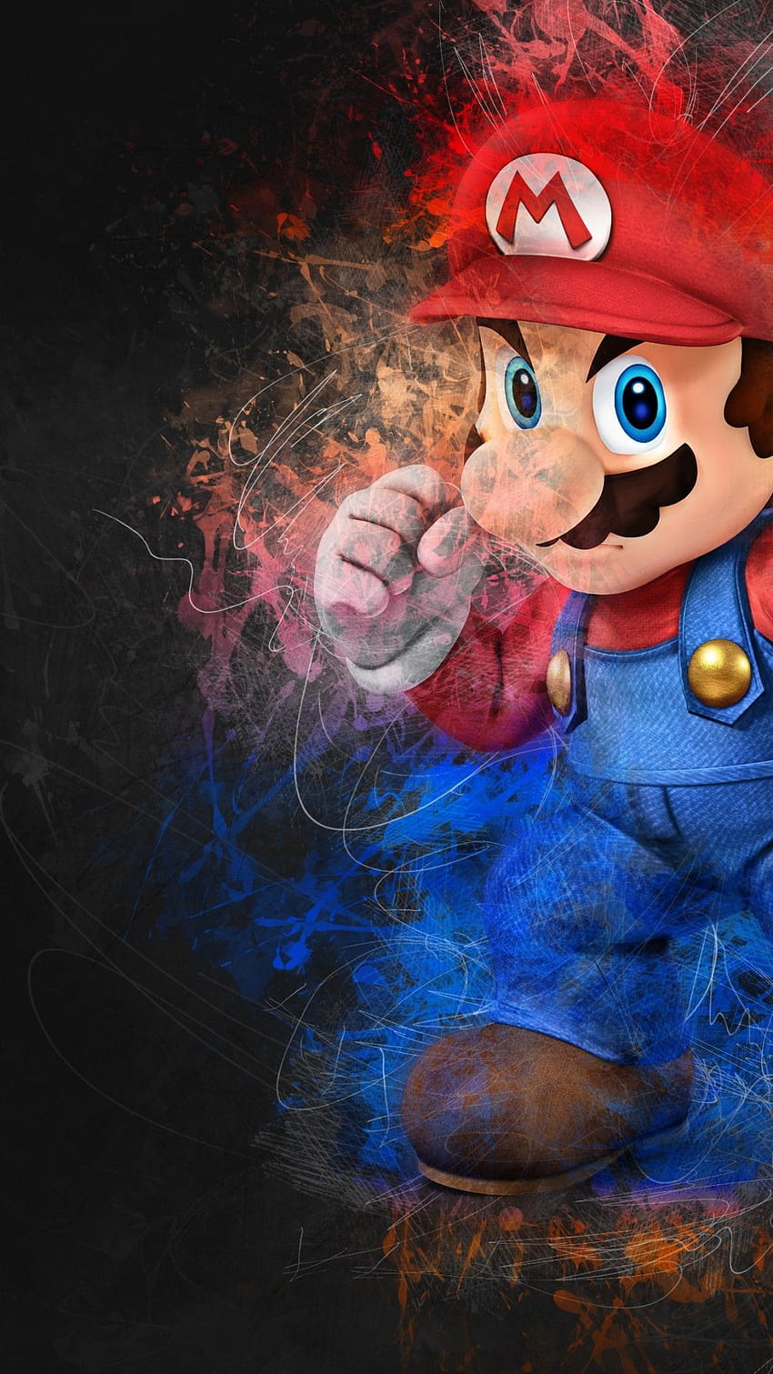 Super Mario, grafika, grafika kreatywna / montaż, mario amoled Tapeta na telefon HD