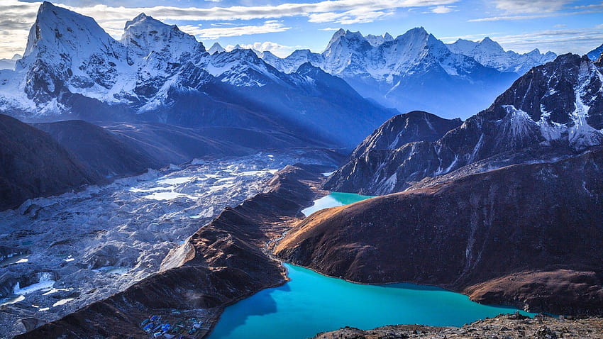 Paesaggio dell'Himalaya, Gokyo Ri, Parco nazionale di Sagarmatha, Nepal Sfondo HD