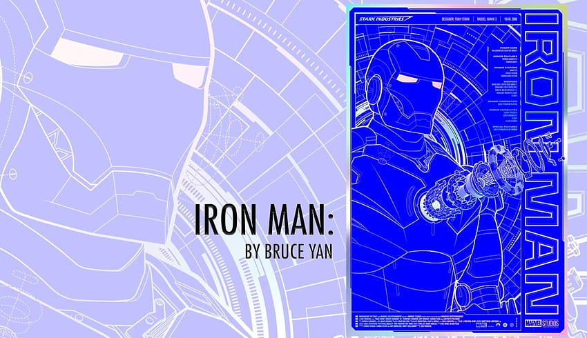 The Blot Says...: Iron Man Blueprint Screen Print by Bruce Yan x Grey Matter Art HD wallpaper