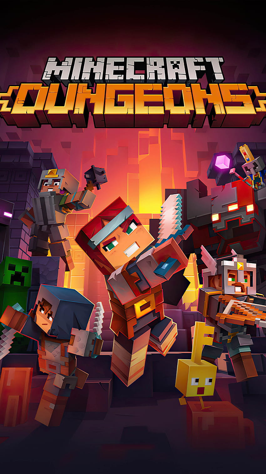 Плакат с играта Minecraft Dungeons Ultra Mobile, minecraft iphone HD тапет за телефон