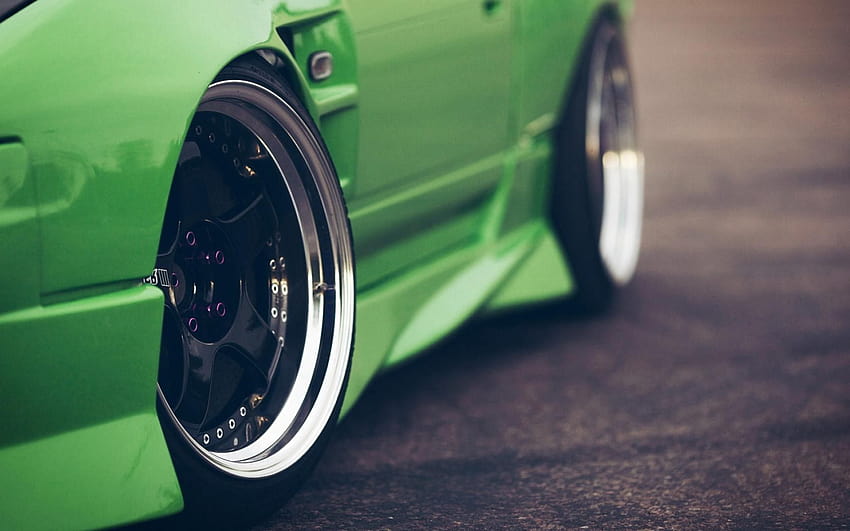 vintage, rims, green cars :: HD wallpaper