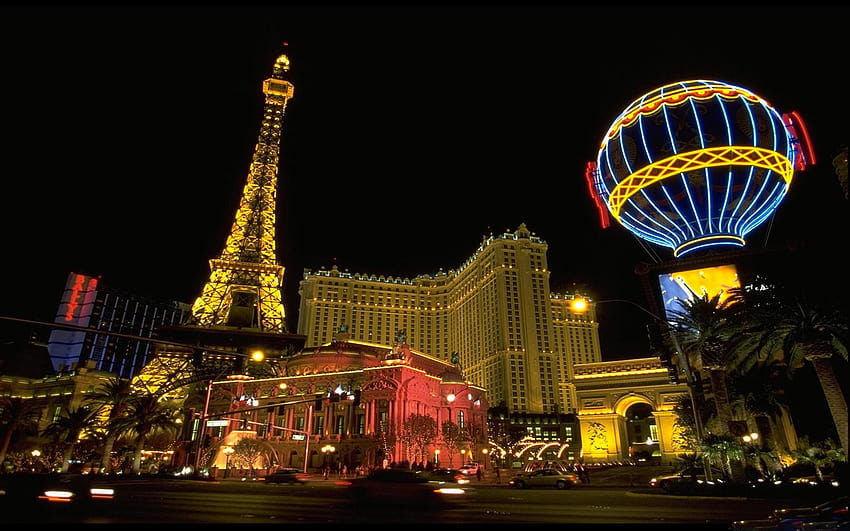 Лас Вегас Невада Сити през нощта Париж Айфеловата кула За, Айфеловата кула Лас Вегас HD тапет