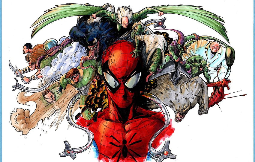 art, comic, marvel, Scorpion, Marvel Comics, Spider, doctor octopus marvel comics HD wallpaper