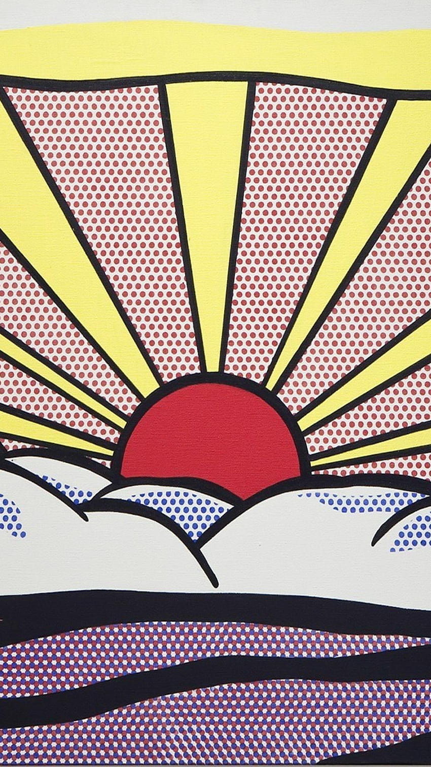 Roy lichtenstein artwork paintings pop art sunrise, pop art mobile HD phone wallpaper