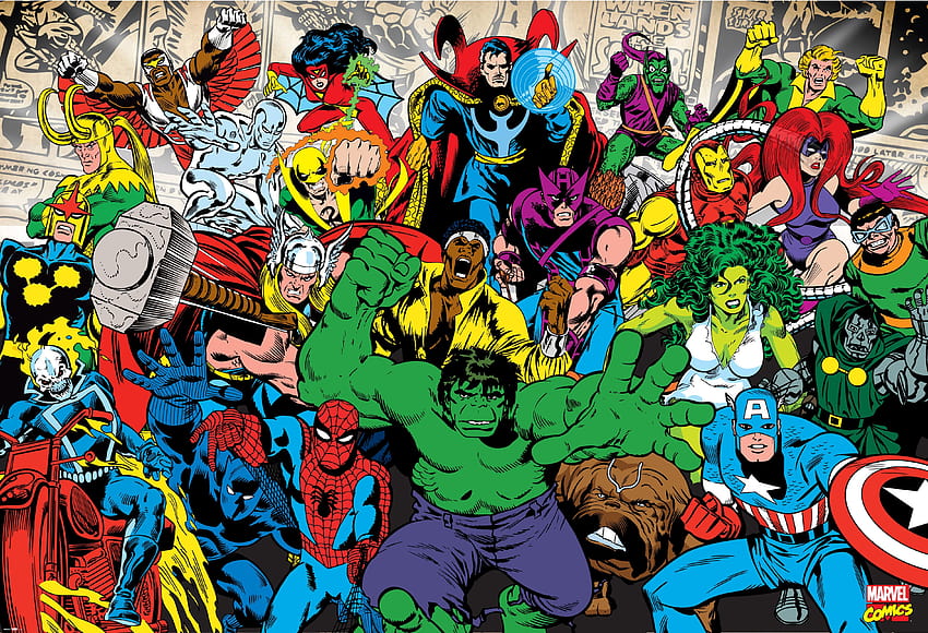 Marvel Vintage, Retro-Marvel-Comic HD-Hintergrundbild